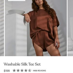 Green t shirt washable silk set